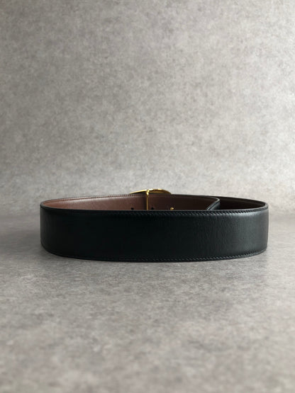 GUCCI G Motif Belt Black Vintage s72urx