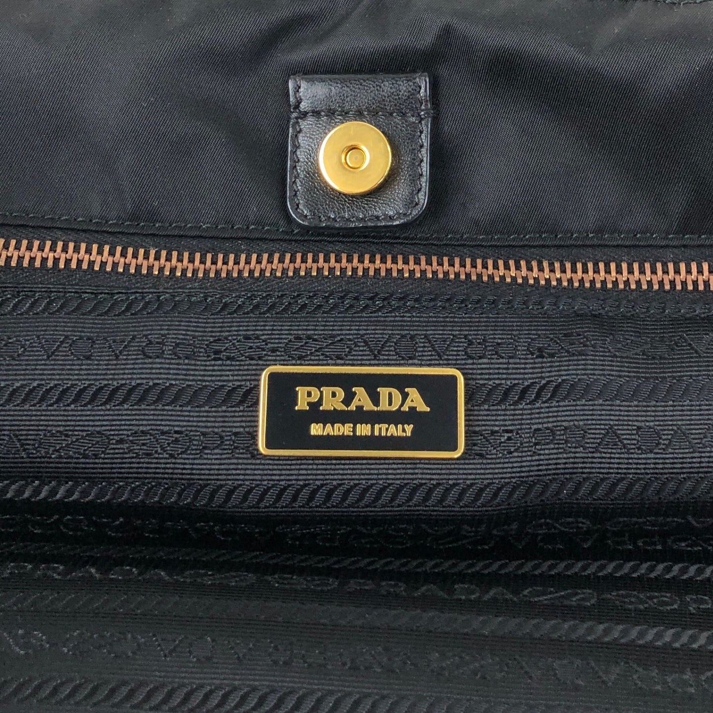 PRADA Tessuto Triangle Logo Handbag Totebag Black Vintage zahf6a