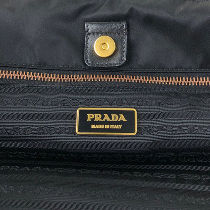 PRADA Tessuto Triangle Logo Handbag Totebag Black Vintage zahf6a