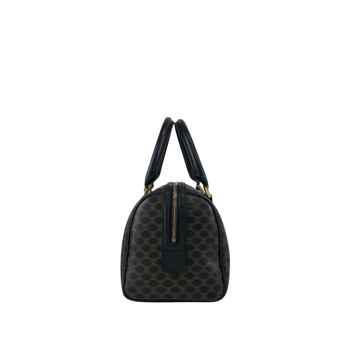 CELINE Macadam Small Boston bag Handbag Black Vintage py4p2e