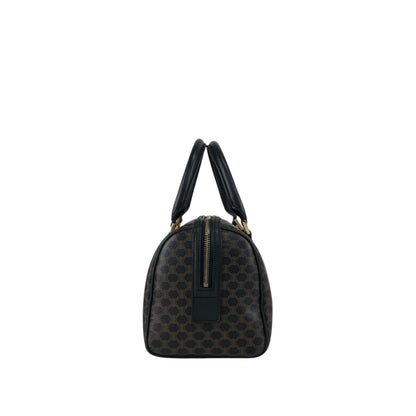 CELINE Macadam Small Boston bag Handbag Black Vintage py4p2e