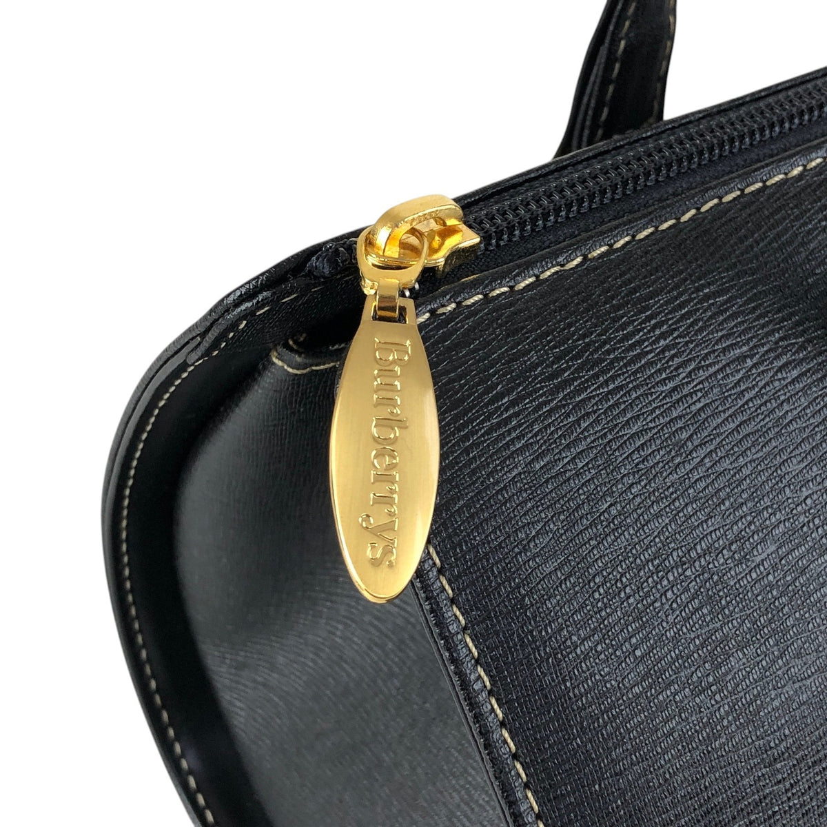 BURBERRY Logo Handbag Black Vintage vfc26w