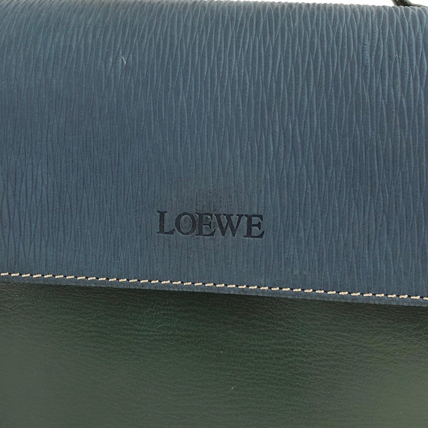 LOEWE Velazquez Handbag Vanity bag Blue×Green Vintage e3ji6u