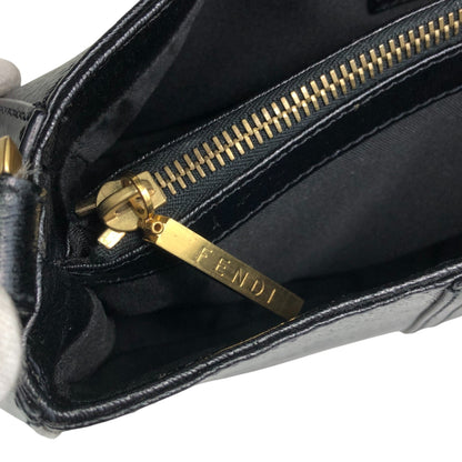 FENDI Logo Shoulder bag Black Vintage zjfy53