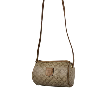 CELINE Macadam Blason Small Shoulder bag Beige Vintage n3gs7s