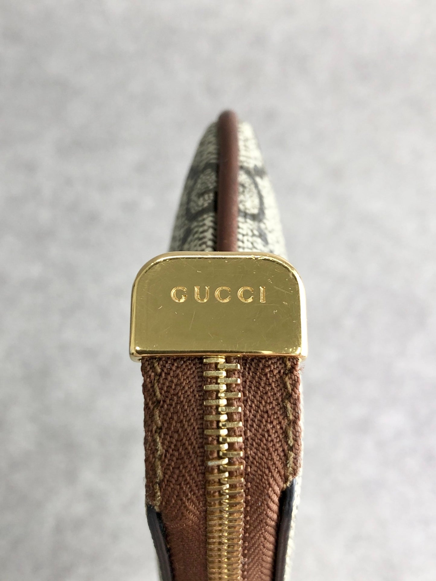 GUCCI GG Pattern Coin Purse Beige Vintage i52dbi