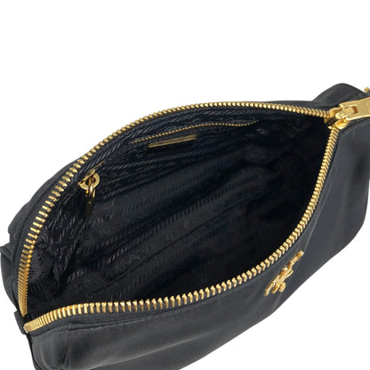 PRADA Logo  Small Handbag Pouch Black Vintage gnc6de