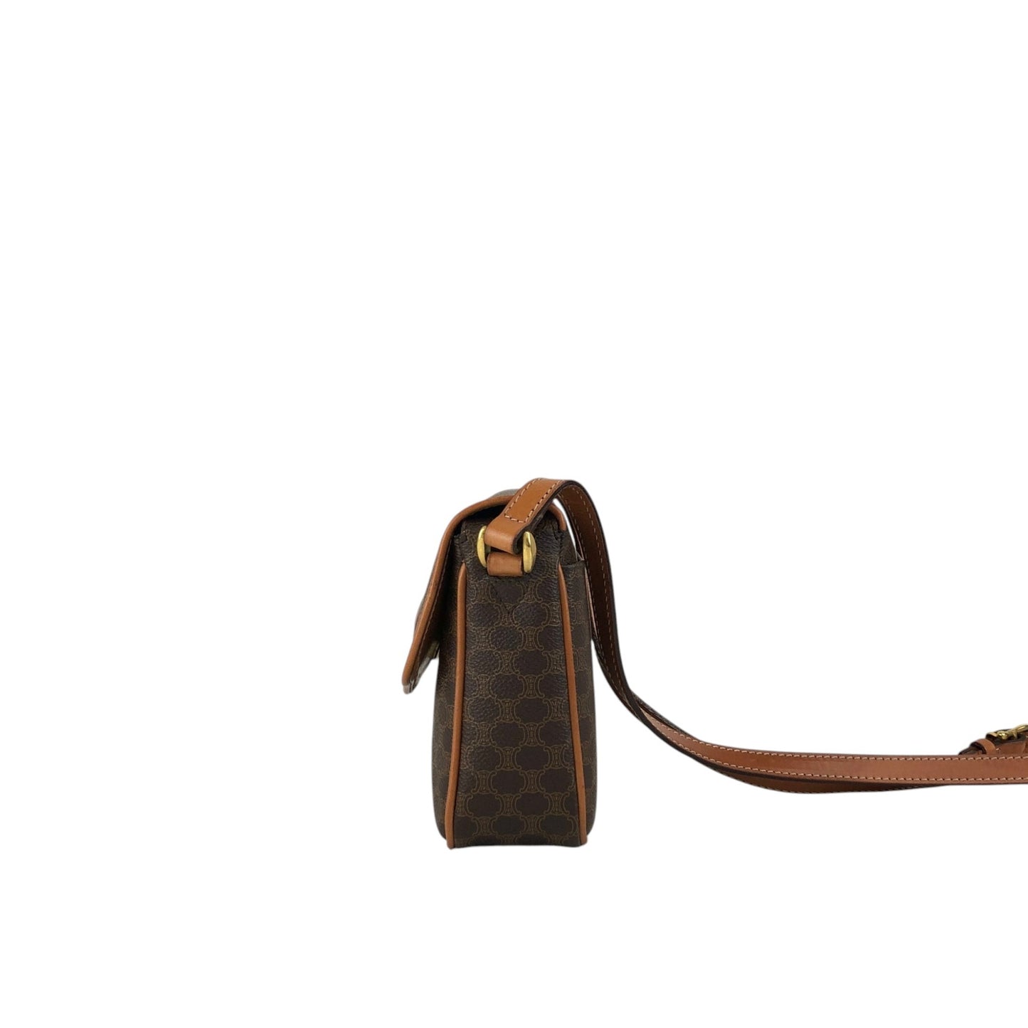 CELINE Macadam Blason Shoulder bag Brown Vintage bgeuwn