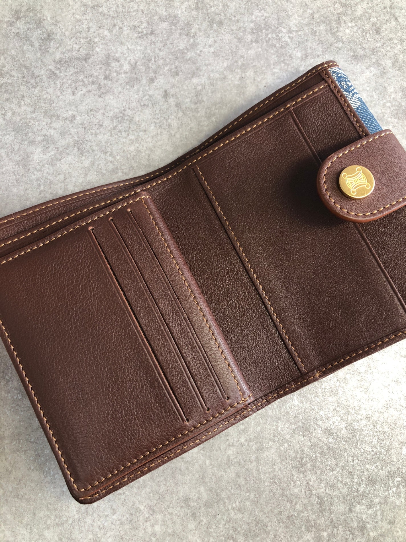 CELINE Triomphe Folded Wallet Navy Vintage vwdke2