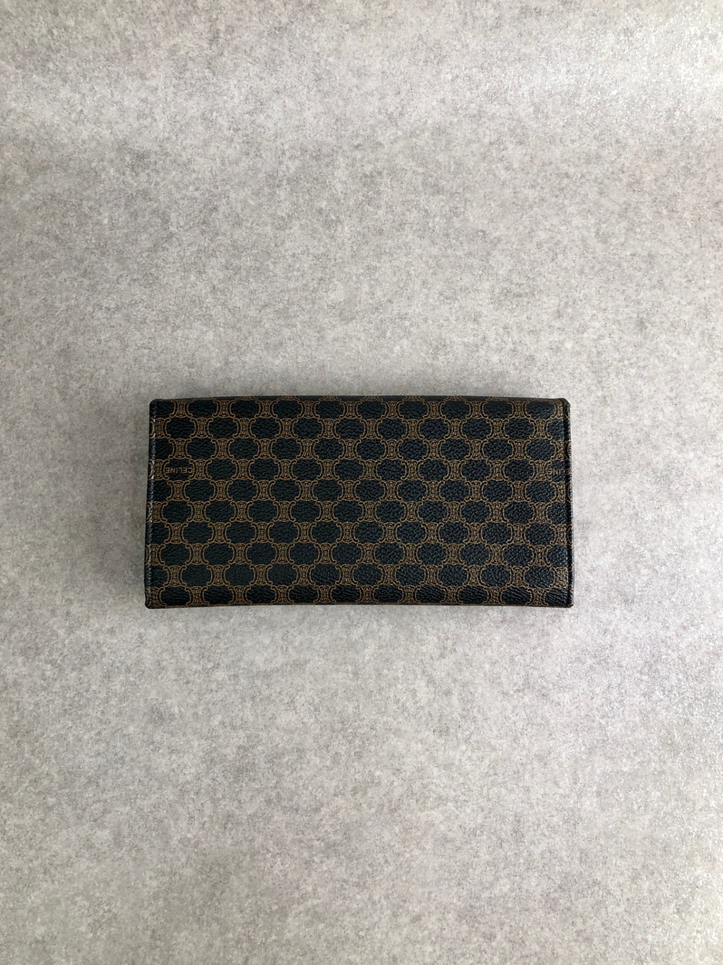 CELINE Macadam Long Wallet Black Vintage njgchm