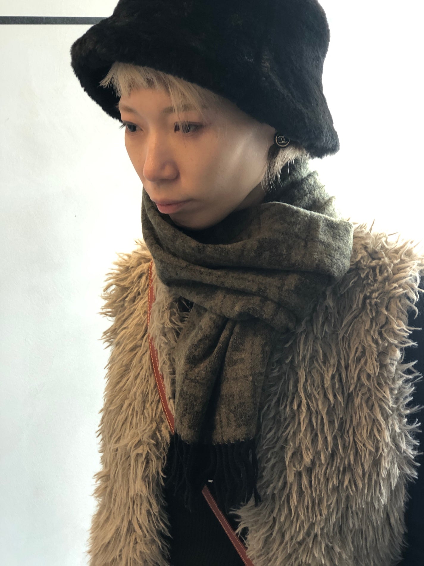 FENDI Zucca Scarf Khaki Vintage 6s46dp