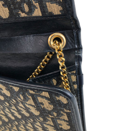 Christian Dior Trotter CD Logo Chain Shoulder bag Navy Vintage bmy3ab