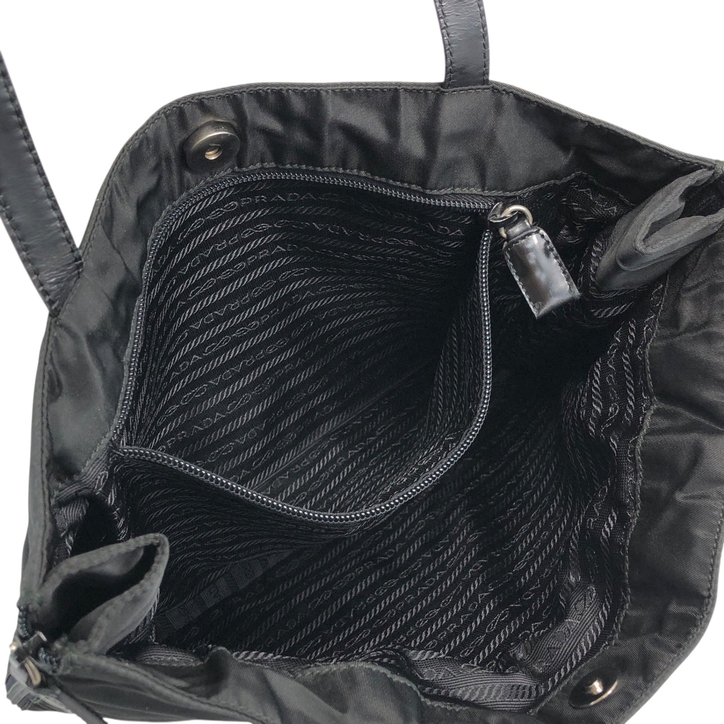 PRADA Triangle Logo Totebag Black Vintage jjxkrt