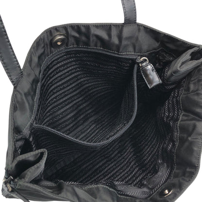 PRADA Triangle Logo Totebag Black Vintage jjxkrt