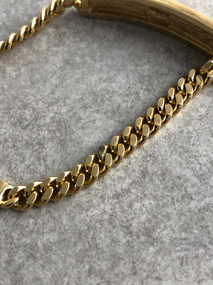 Christian Dior Logo Motif  Bracelet Gold Vintage pmj4s6