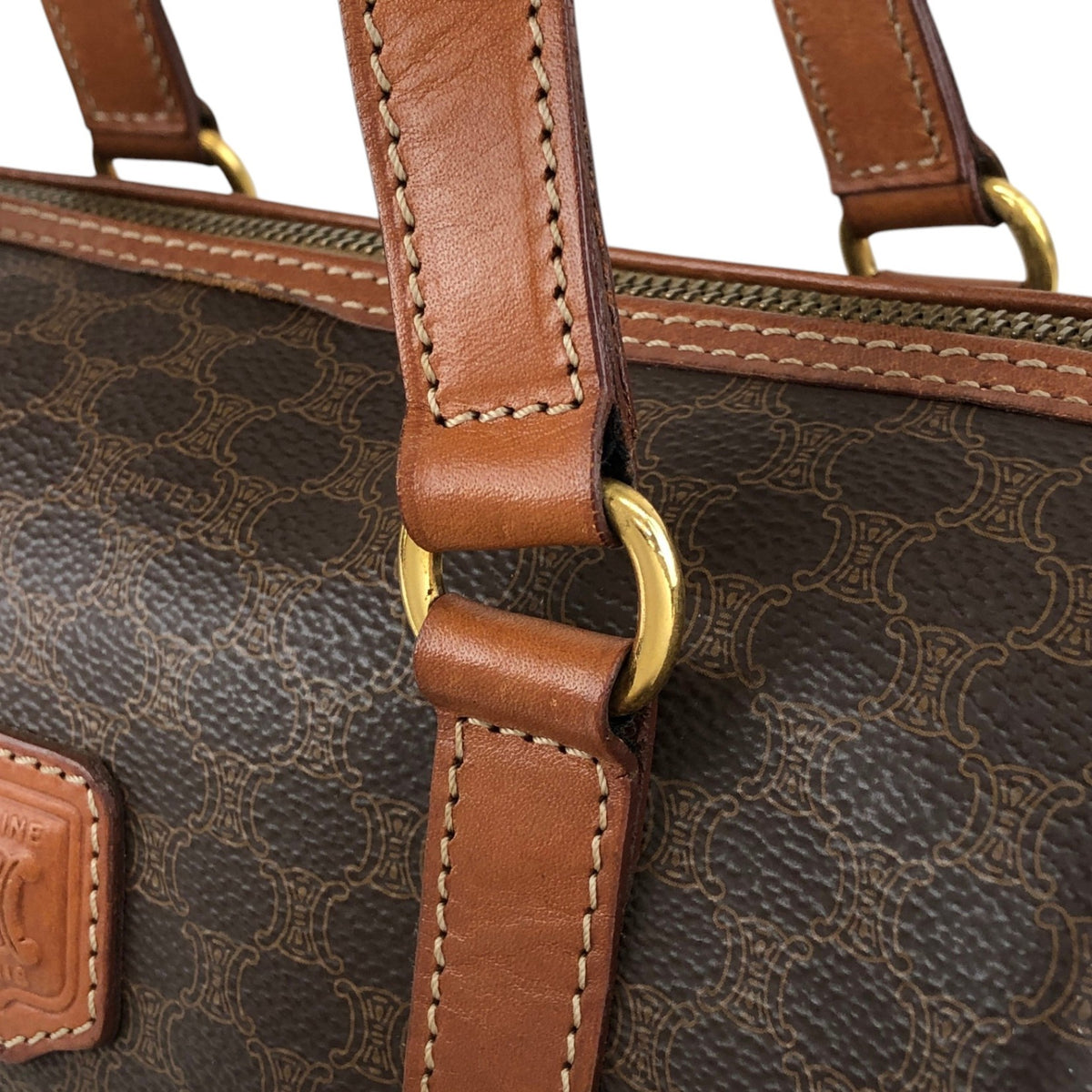 CELINE Macadam Blason Handbag Brown Vintage vph6bt