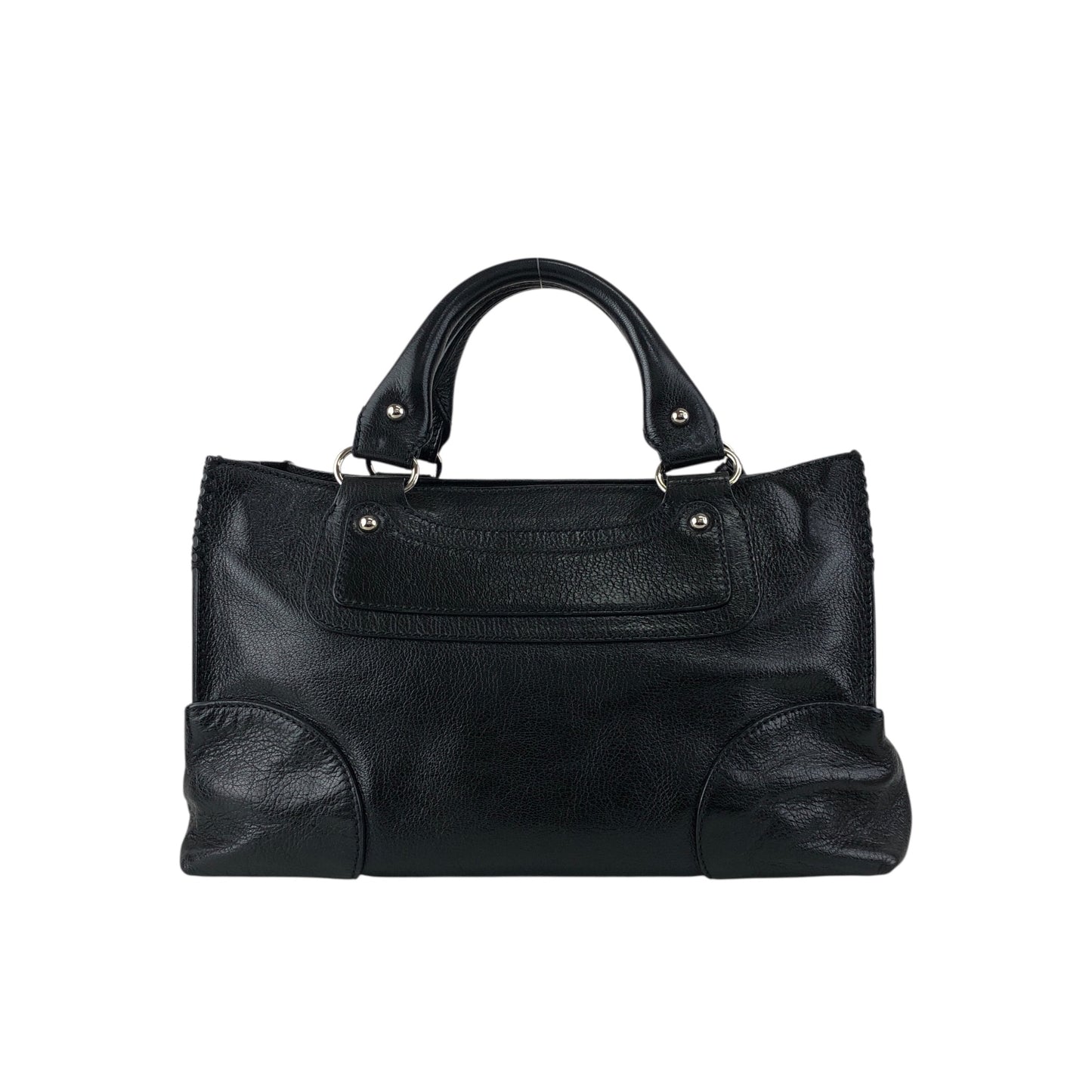 CELINE Horse Carriage Handbag Black Vintage ye36tf