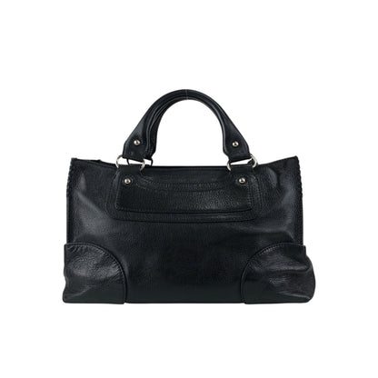 CELINE Horse Carriage Handbag Black Vintage ye36tf