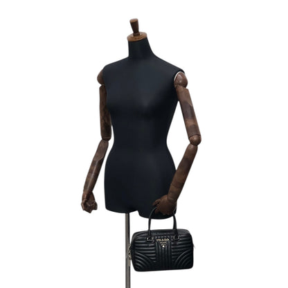 PRADA Logo Small Boston bag Handbag Black Vintage v7w6vi