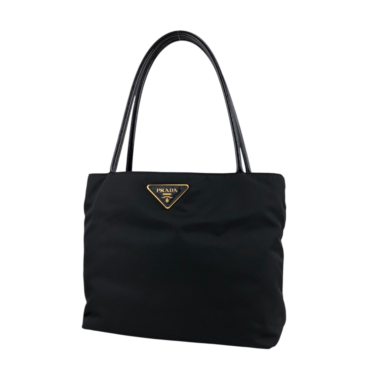 PRADA Tessuto Triangle Logo Totebag Black Vintage bsmm74