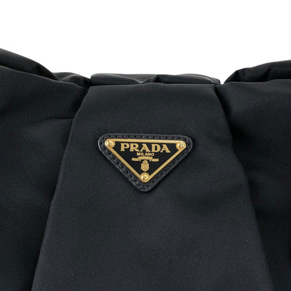 PRADA Tessuto Triangle Logo Shoulder bag Hobobag Black Vintage e3vera