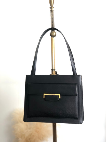 Yves Saint Laurent Logo Handbag Black Vintage fguw8w