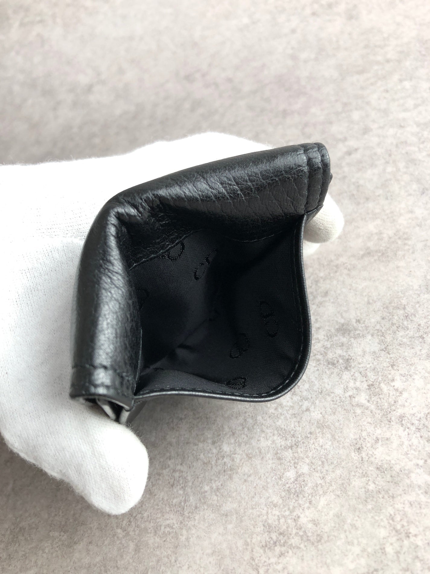 Christian Dior Logo Motif Coin Purse Black Vintage dzteww