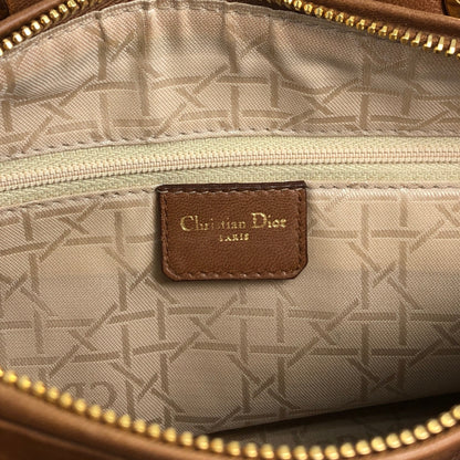Christian Dior Lady Dior Cannage Two-way Handbag Shoulder bag Brown Vintage thfb5y