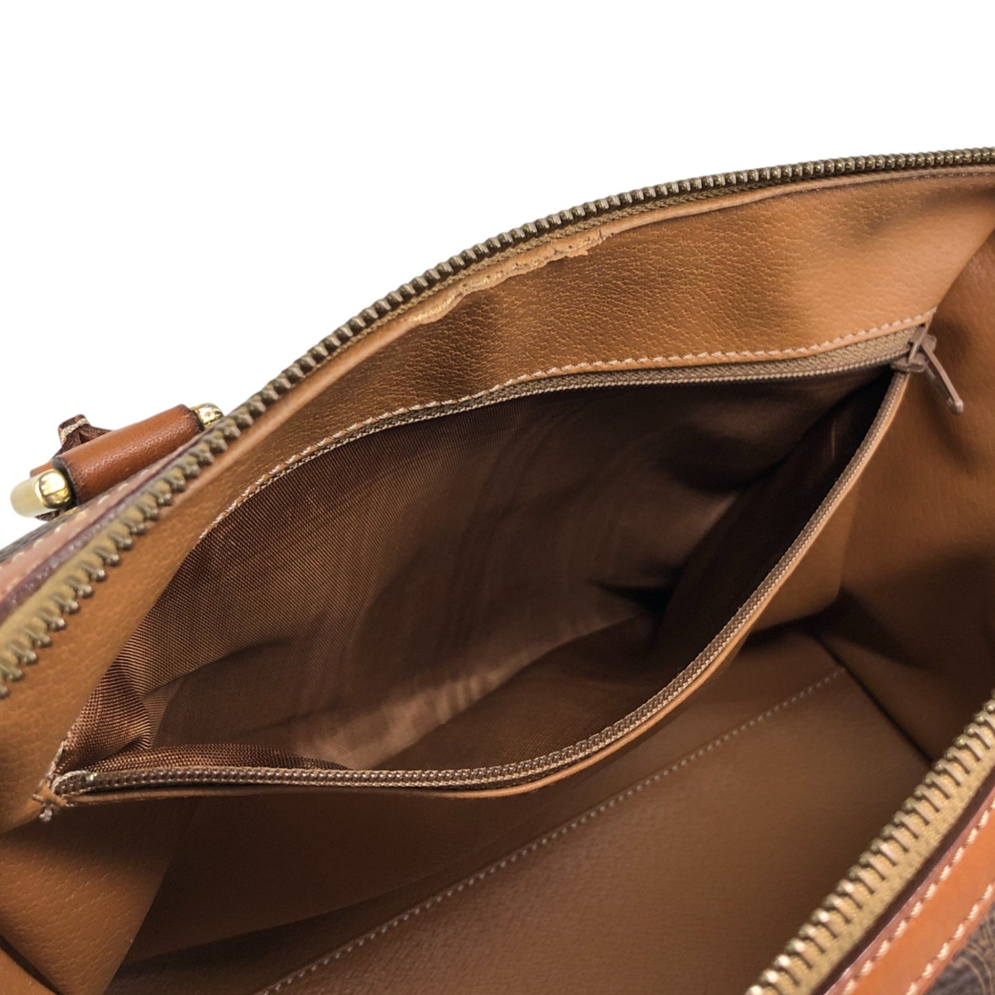 CELINE Macadam Blason Small Boston bag Brown Vintage b7bj7n