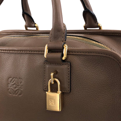 LOEWE Amazona28 Anagram Small Boston bag Handbag Beige Vintage euhpr8