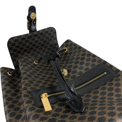 CELINE Macadam Logo Backpack Black Vintage ed4nn3