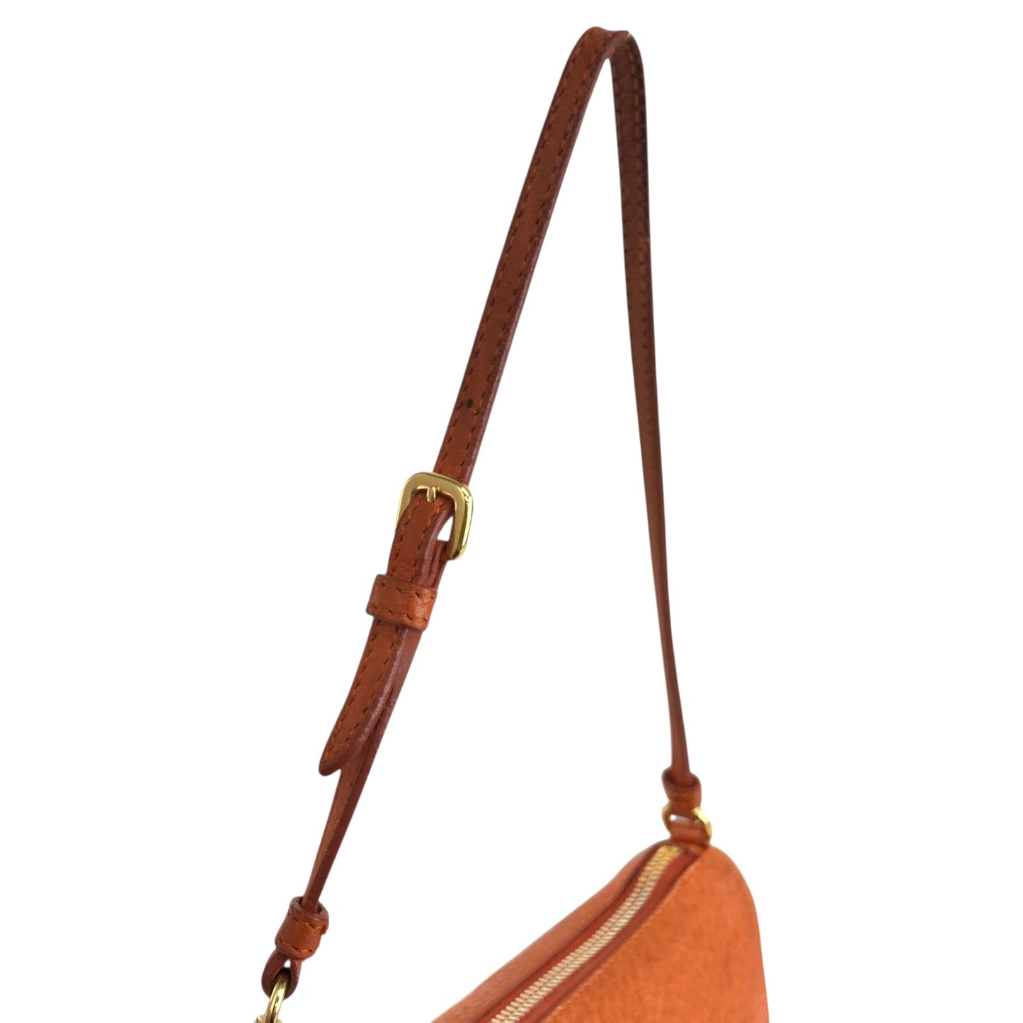 PRADA Logo Small Shoulder bag Camel Vintage ba47rx