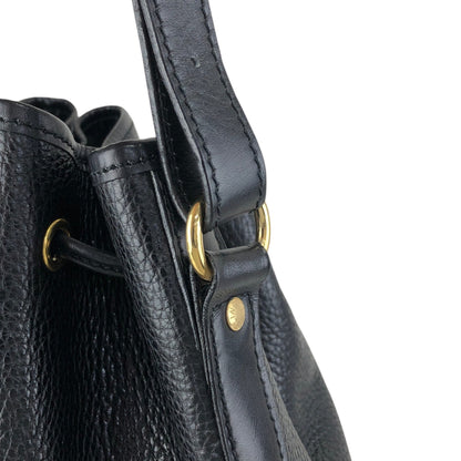 CELINE Blason Drawstring Shoulder bag Black Vintage 6uw6d7