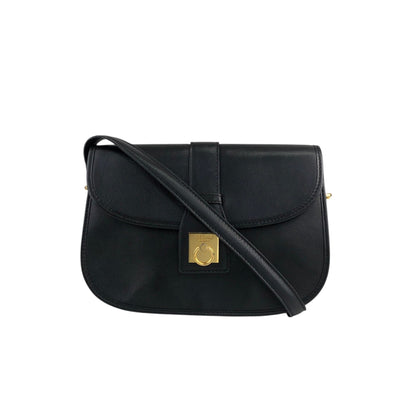 CELINE Gancini Crossbody Shoulder bag Black Vintage pdxcg6