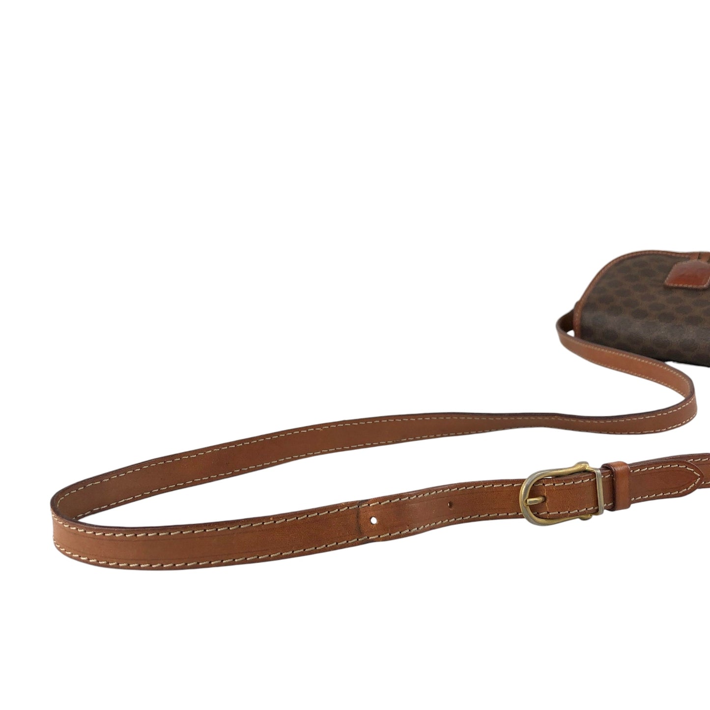 CELINE Macadam Blason Tassel Shoulder bag Brown Vintage zfbk3f
