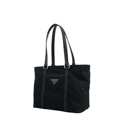 PRADA Tessuto Triangle Logo Totebag Black Vintage tgzvbu