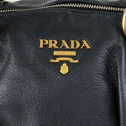 PRADA Logo Two-way Handbag Shoulder bag Black Vintage b3cs48