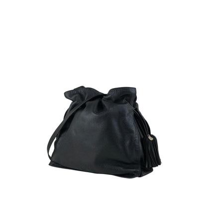 LOEWE Anagram Drawstring Shoulder bag Black Vintage t3naju
