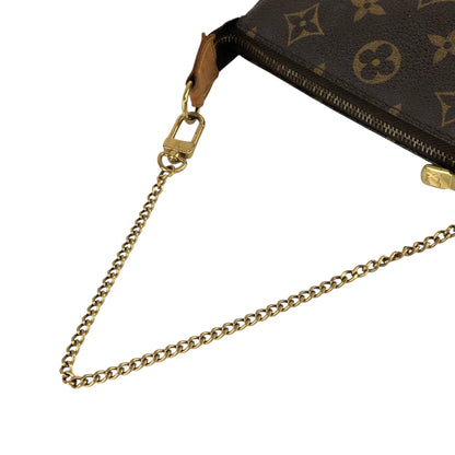 LOUIS VUITTON Monogram Small Handbag Brown M58009 Vintage 85sgud