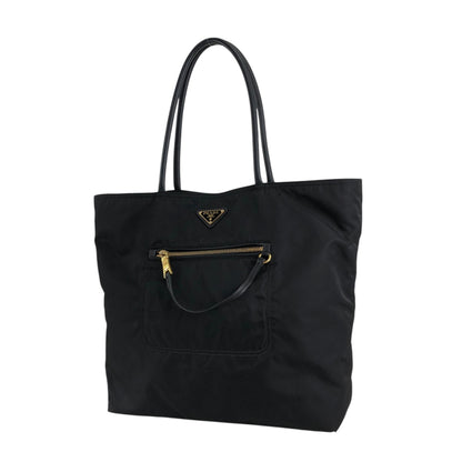 PRADA Tessuto Triangle Logo Front Pocket  Totebag Black Vintage 6rrumw