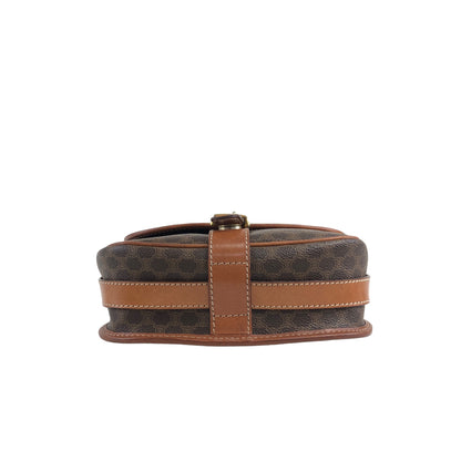 CELINE Macadam Blason Front Buckle Shoulder bag Brown Vintage g58842