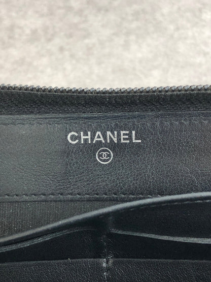 CHANEL Coco Mark Long Wallet Black Vintage cvjxwf
