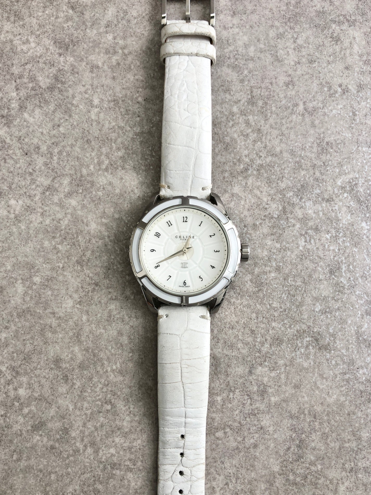 CELINE Quartz Watch White Vintage x4tfzi