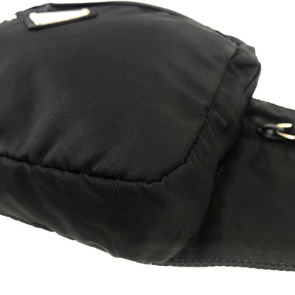 PRADA Triangle Logo Nylon Belt Bag Sling Bag Black Vintage jwamw5