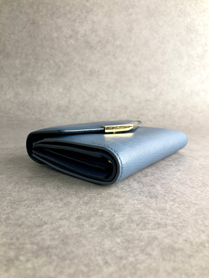 FENDI Embossed Folded Wallet Blue Vintage ngxet7