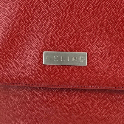 CELINE Logo Shoulder bag Red Vintage pzggnu