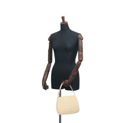 PRADA Logo Embossed Small Handbag Ivory Vintage e3ygvn