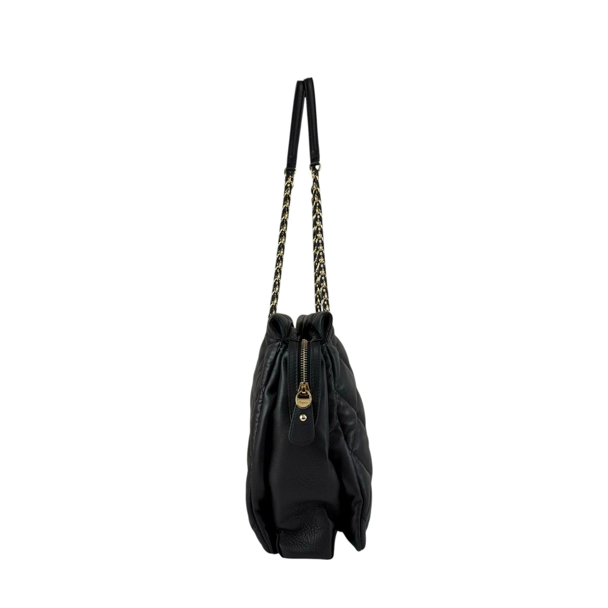 Salvatore Ferragamo Vala Ribbon Chain Shoulder bag Black Vintage 8dgp7p