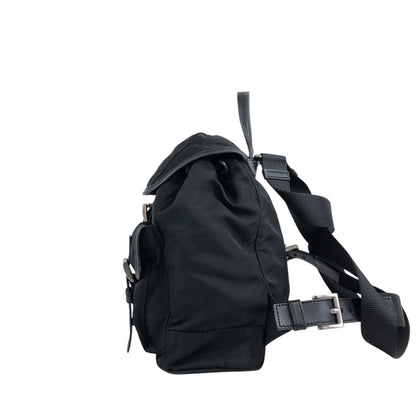 PRADA Triangle Logo Backpack Black Vintage hu5ayn
