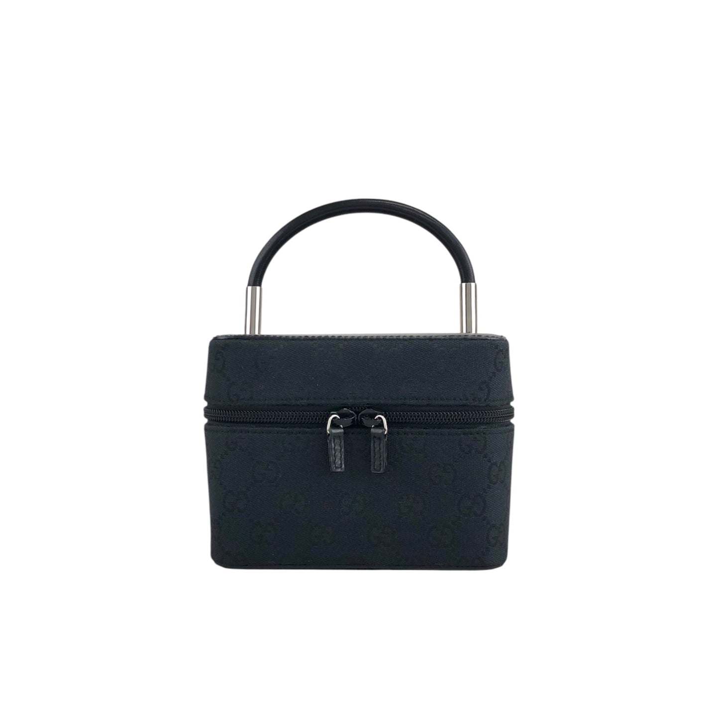 GUCCI GG Canvas Small Handbag Vanity bag Black Vintage 3z7xau